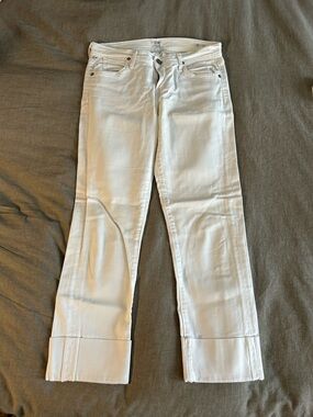Citizens Of Humanity White Straight-Leg Jeans